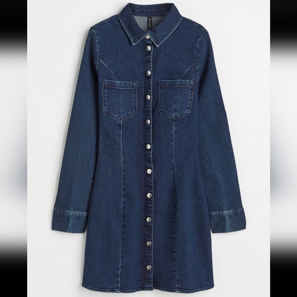H&M Dresses & Skirts - H&M DENIM DRESS LONG SLEEVE SIZE XL